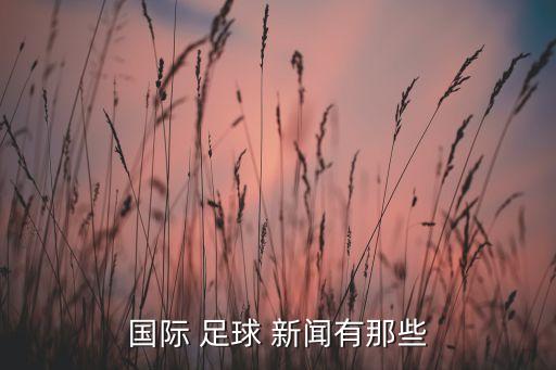 國際 足球 新聞有那些