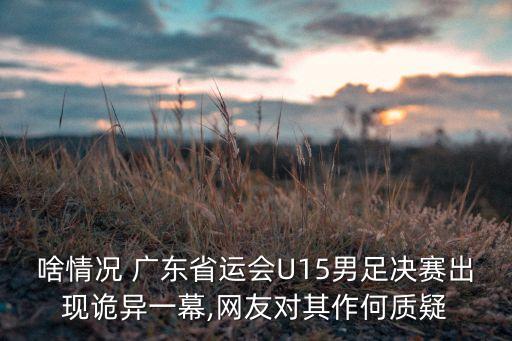 啥情況 廣東省運會U15男足決賽出現(xiàn)詭異一幕,網(wǎng)友對其作何質(zhì)疑