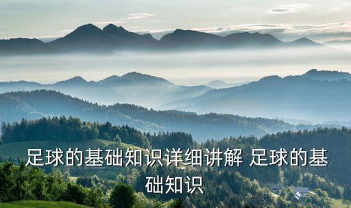  足球的基礎(chǔ)知識(shí)詳細(xì)講解 足球的基礎(chǔ)知識(shí)