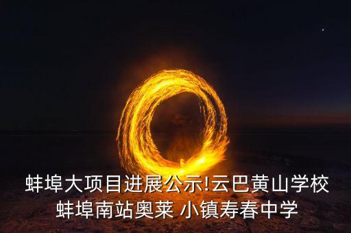  蚌埠大項(xiàng)目進(jìn)展公示!云巴黃山學(xué)校 蚌埠南站奧萊 小鎮(zhèn)壽春中學(xué)